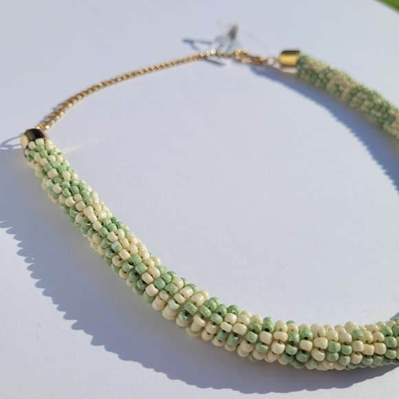 NWT Free People Diving in Choker in Green Beige - Picture 4 of 5